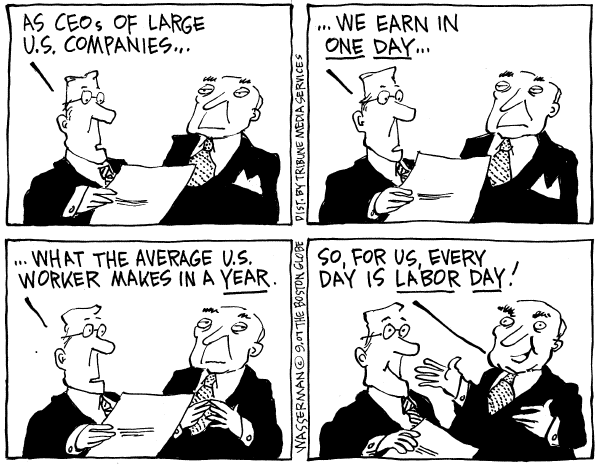 Editorial Cartoon by Dan Wasserman, Boston Globe on Stock Market Bounces Back