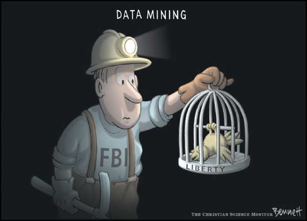 Editorial Cartoon by Clay Bennett, Christian Science Monitor on Homeland Security Tightens