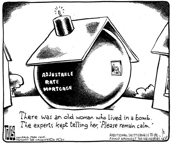 Editorial Cartoon by Tom Toles, Washington Post on Foreclosures on the Rise