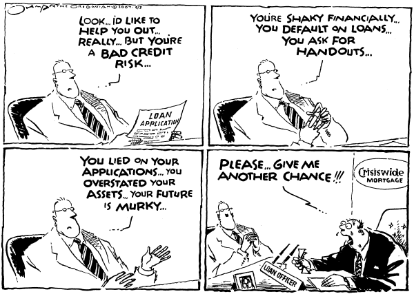 Editorial Cartoon by Jack Ohman, The Oregonian on Foreclosures on the Rise
