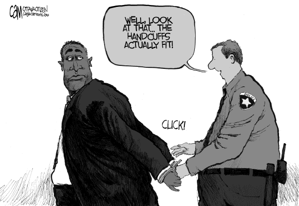 Editorial Cartoon by Cam Cardow, Ottowa Citizen on OJ Simpson Arrested in Las Vegas