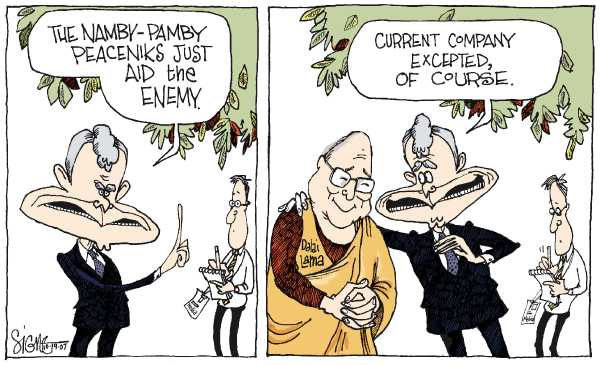 Editorial Cartoon by Signe Wilkinson, Philadelphia Daily News on President Begins Finishing Kick