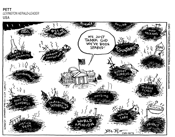 Editorial Cartoon by Joel Pett, Lexington Herald-Leader, CWS/CartoonArts Intl. on Fires Ravage Southern California