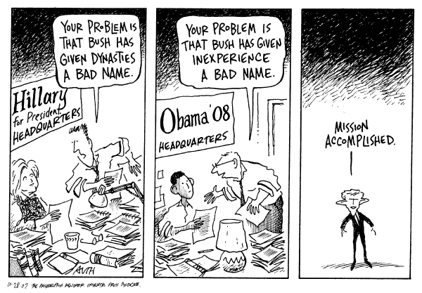 Editorial Cartoon by Tony Auth, Philadelphia Inquirer on Democratic Campaign News