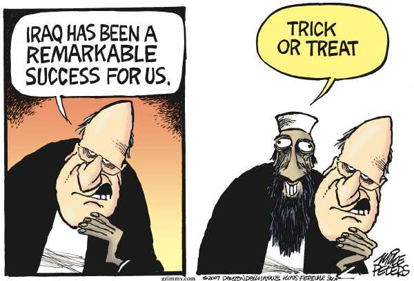 Editorial Cartoon by Mike Peters, Dayton Daily News on Budget Approved for Iraq War
