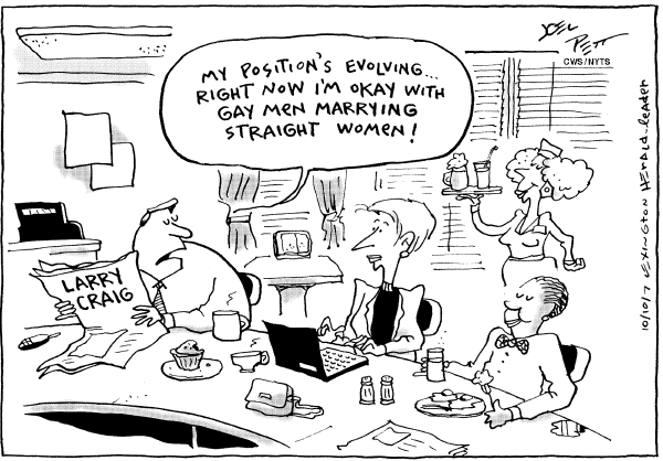 Editorial Cartoon by Joel Pett, Lexington Herald-Leader, CWS/CartoonArts Intl. on In Other News