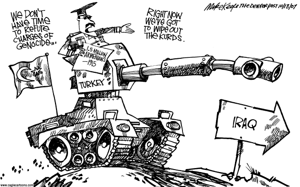 Editorial Cartoon by Mike Keefe, Denver Post on US Condemns Turkey
