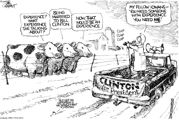 Editorial Cartoon by Pat Oliphant, Universal Press Syndicate on Iowans Set to Vote
