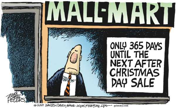 Editorial Cartoon by Mike Peters, Dayton Daily News on Americans Celebrate the Holidays