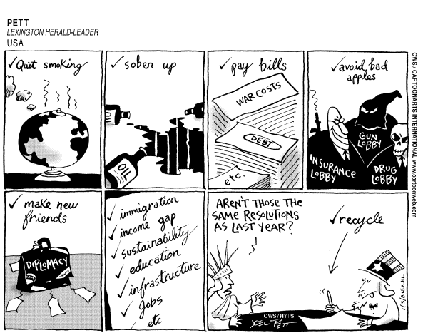 Editorial Cartoon by Joel Pett, Lexington Herald-Leader, CWS/CartoonArts Intl. on Americans Celebrate the Holidays