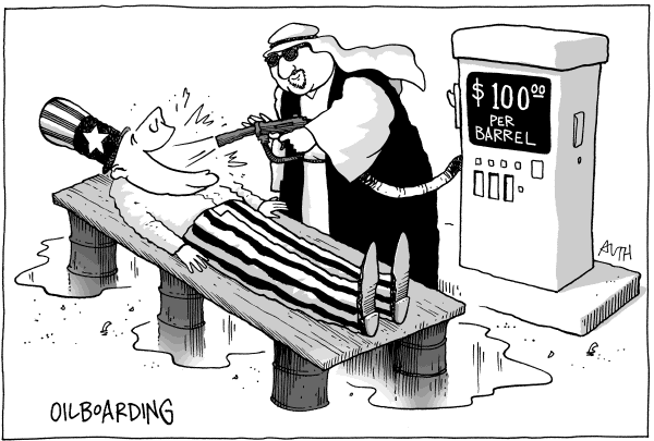Editorial Cartoon by Tony Auth, Philadelphia Inquirer on Recession Not Yet Official