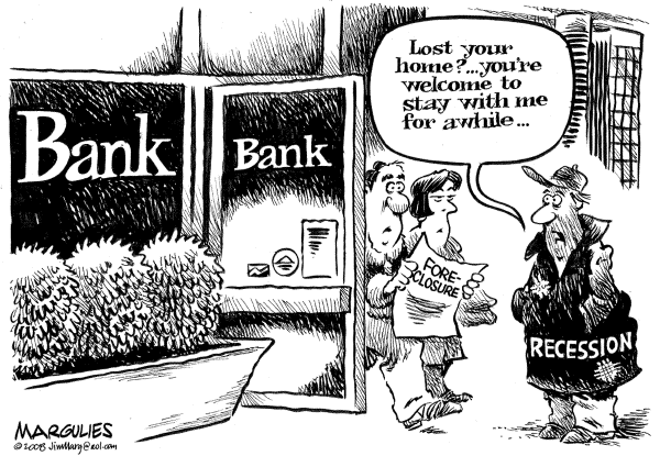 Editorial Cartoon by Jimmy Margulies, The Record, New Jersey on Recession Not Yet Official
