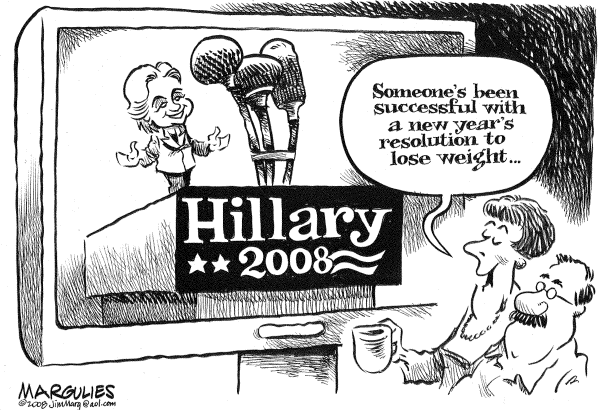 Editorial Cartoon by Jimmy Margulies, The Record, New Jersey on Clinton Crash Expected in New Hampshire