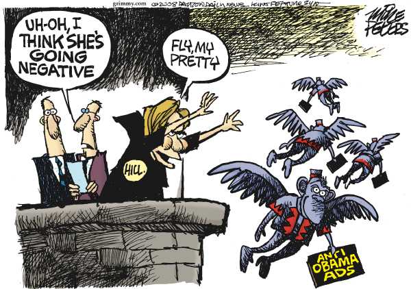 Editorial Cartoon by Mike Peters, Dayton Daily News on Clinton Crash Expected in New Hampshire