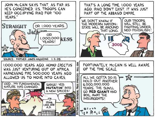 Editorial Cartoon by Ted Rall on Clinton Crash Expected in New Hampshire