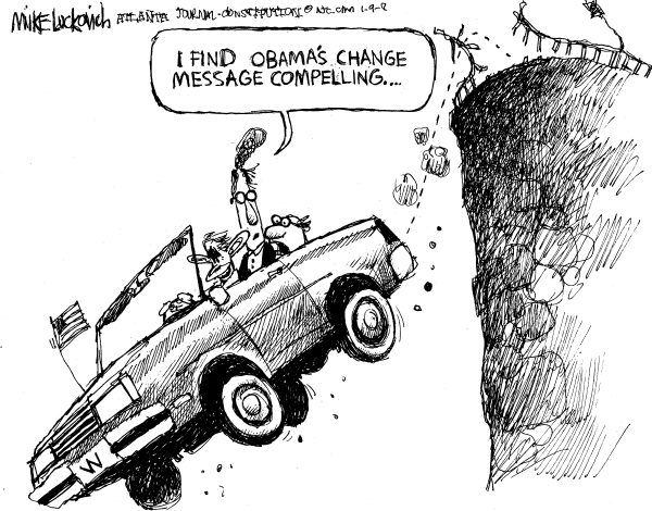 Editorial Cartoon by Mike Luckovich, Atlanta Journal-Constitution on Democratic Campaign News