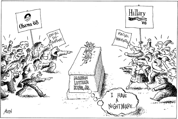 Editorial Cartoon by Tony Auth, Philadelphia Inquirer on Democratic Campaign News