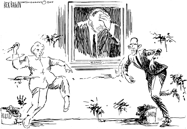Editorial Cartoon by Rex Babin, Sacramento Bee on Democratic Campaign News