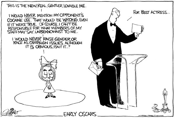 Editorial Cartoon by Pat Oliphant, Universal Press Syndicate on Democratic Campaign News
