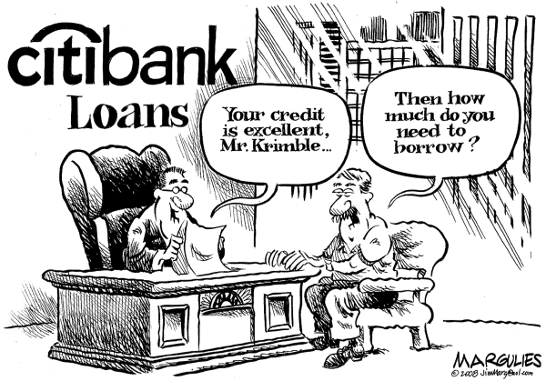 Editorial Cartoon by Jimmy Margulies, The Record, New Jersey on Recession Not Yet Here