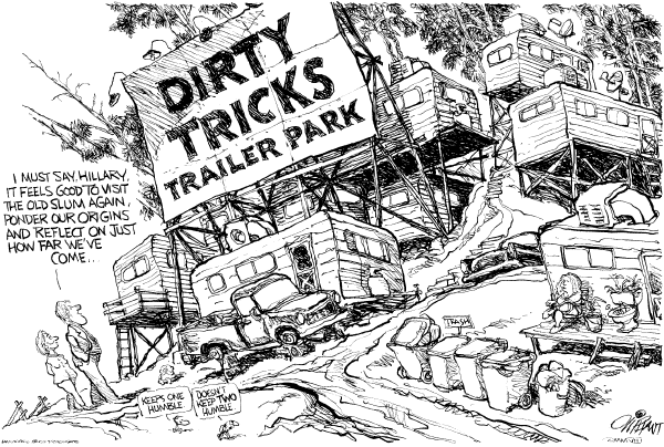 Editorial Cartoon by Pat Oliphant, Universal Press Syndicate on Democratic Campaign News