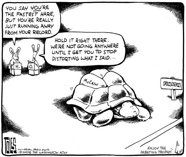 Editorial Cartoon by Tom Toles, Washington Post on Democratic Campaign News