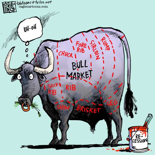 Editorial Cartoon by Tab (Thomas Boldt), Calgary Sun on US Economy on the Brink