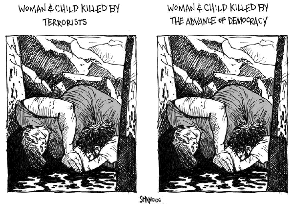 Editorial Cartoon by Shan Wells, Durango Telegraph, Durango, Colorado on Iraq Occupation Continues