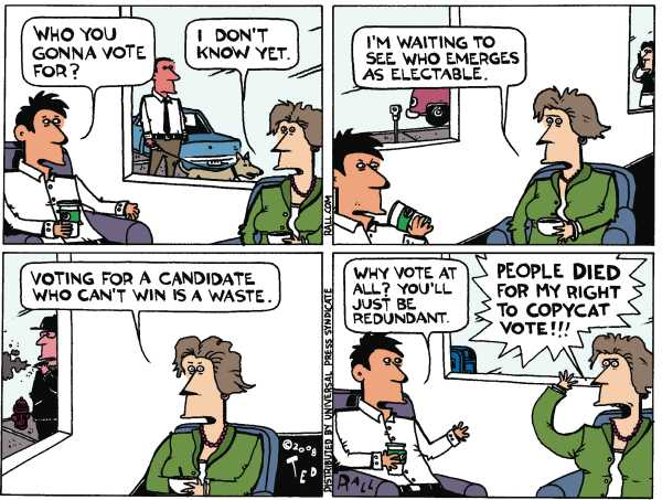 Editorial Cartoon by Ted Rall on Still More Campaign News