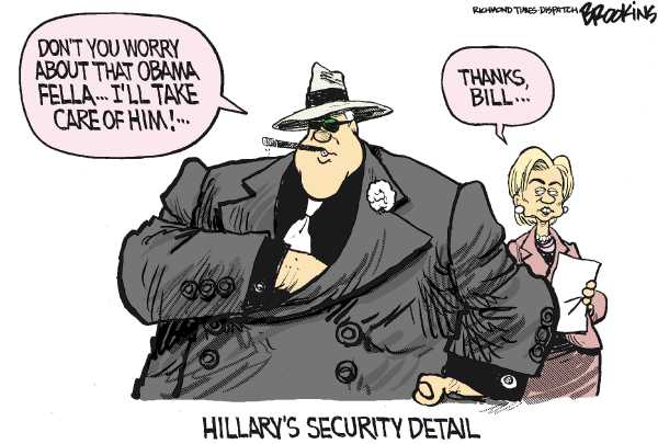 Editorial Cartoon by Gary Brookins, Richmond Times-Dispatch on Bill Clinton Assumes Major Role
