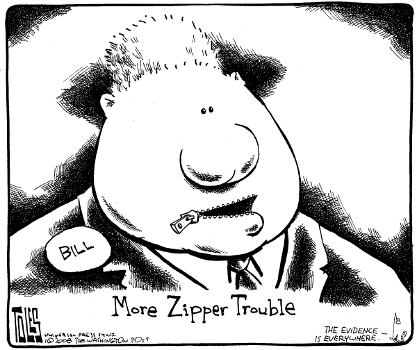 Editorial Cartoon by Tom Toles, Washington Post on Bill Clinton Assumes Major Role
