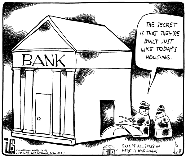 Editorial Cartoon by Tom Toles, Washington Post on US Economy Continues to Slip