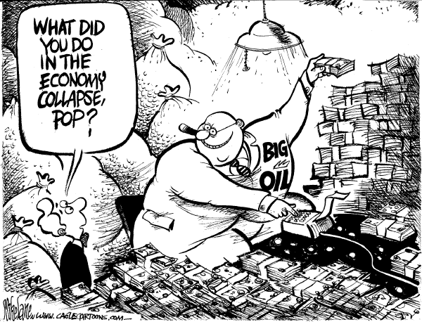 Editorial Cartoon by Mike Lane, Cagle Cartoons on US Economy Continues to Slip