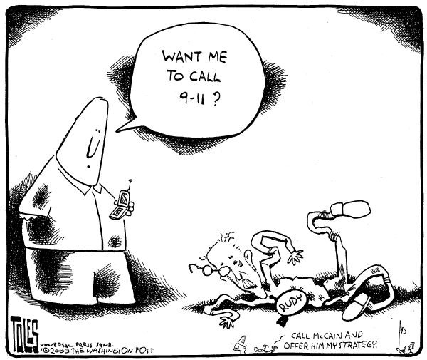 Editorial Cartoon by Tom Toles, Washington Post on McCain Wins Florida