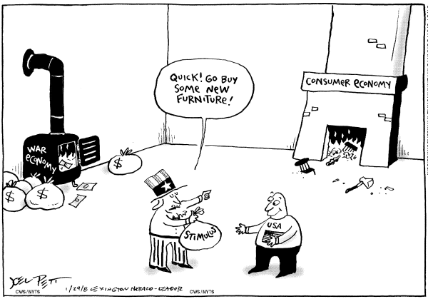 Editorial Cartoon by Joel Pett, Lexington Herald-Leader, CWS/CartoonArts Intl. on Congress Proposes Stimulus Plan
