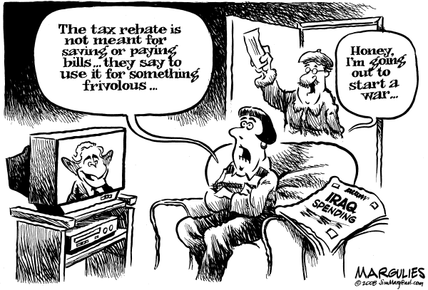 Editorial Cartoon by Jimmy Margulies, The Record, New Jersey on Congress Proposes Stimulus Plan