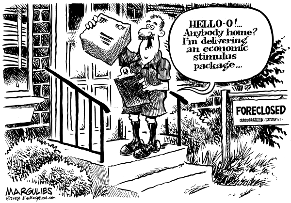 Editorial Cartoon by Jimmy Margulies, The Record, New Jersey on Congress Proposes Stimulus Plan