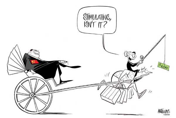 Editorial Cartoon by Ann Telnaes, CWS/CartoonArts Intl. on Congress Proposes Stimulus Plan