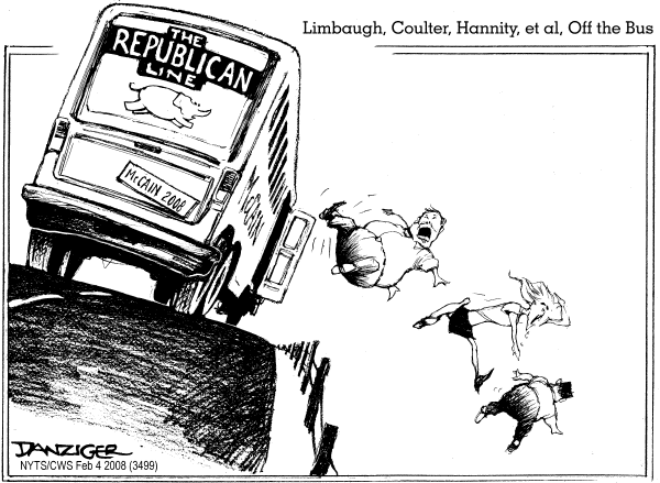 Editorial Cartoon by Jeff Danziger, CWS/CartoonArts Intl. on Candidates Too Liberal, Conservatives Say