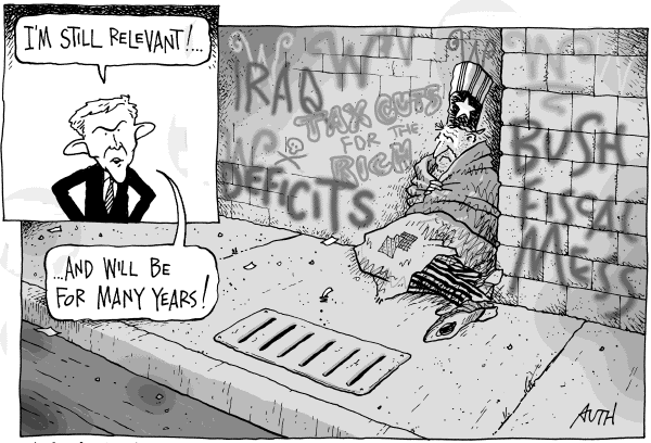 Editorial Cartoon by Tony Auth, Philadelphia Inquirer on Recession Hits US