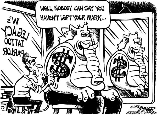 Editorial Cartoon by John Trevor, Albuquerque Journal on Recession Hits US