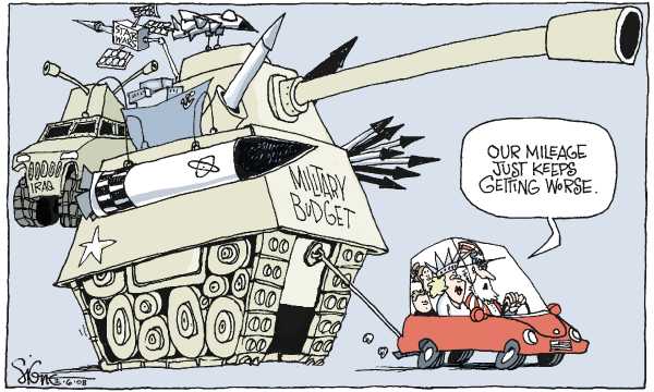 Editorial Cartoon by Signe Wilkinson, Philadelphia Daily News on Recession Hits US