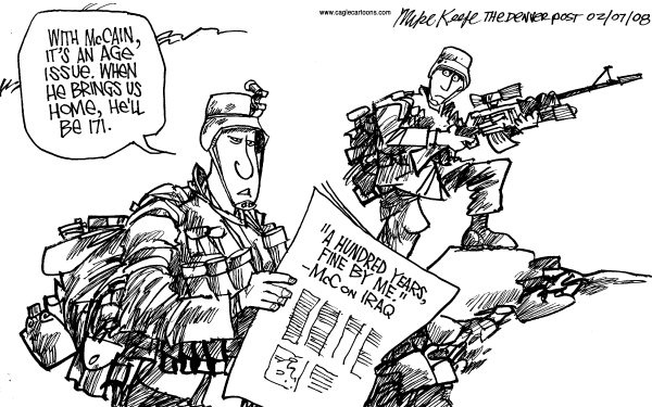 Editorial Cartoon by Mike Keefe, Denver Post on War Cost Escalates