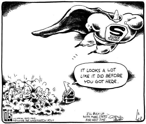 Editorial Cartoon by Tom Toles, Washington Post on Campaign News