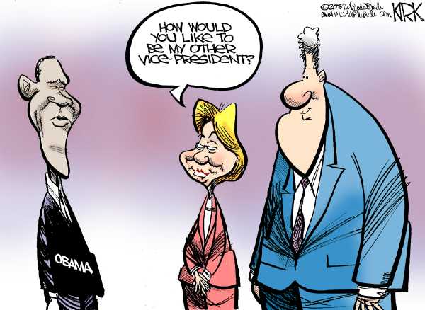 Editorial Cartoon by Kirk Walters, Toledo Blade on Obama Overtakes Clinton