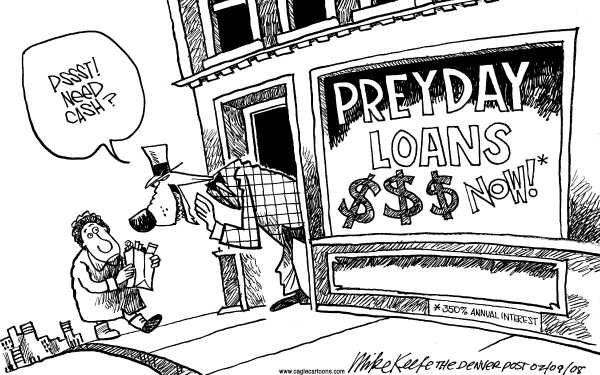 Editorial Cartoon by Mike Keefe, Denver Post on Economy Troubled on Many Fronts
