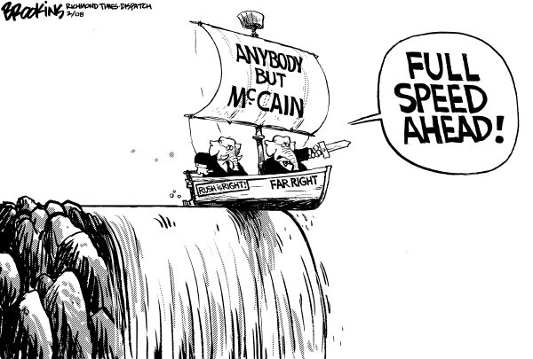 Editorial Cartoon by Gary Brookins, Richmond Times-Dispatch on McCain Gains Insurmountable Lead