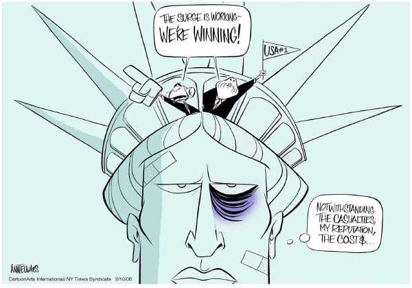 Editorial Cartoon by Ann Telnaes, CWS/CartoonArts Intl. on War on Terror Heating Up