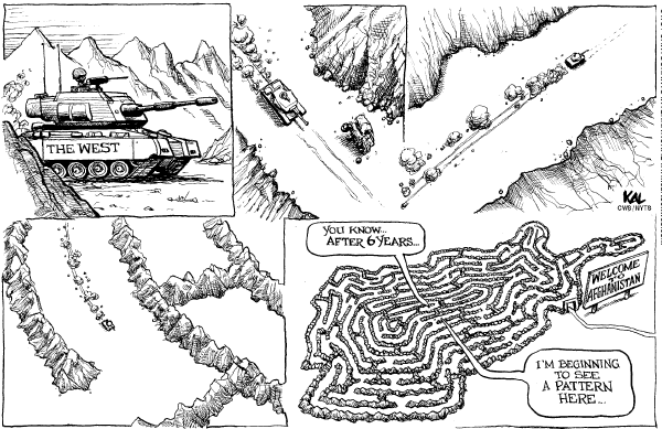 Editorial Cartoon by KAL (Kevin Kallaugher), The Economist, London, CWS/CartoonArts Intl. on War on Terror Heating Up