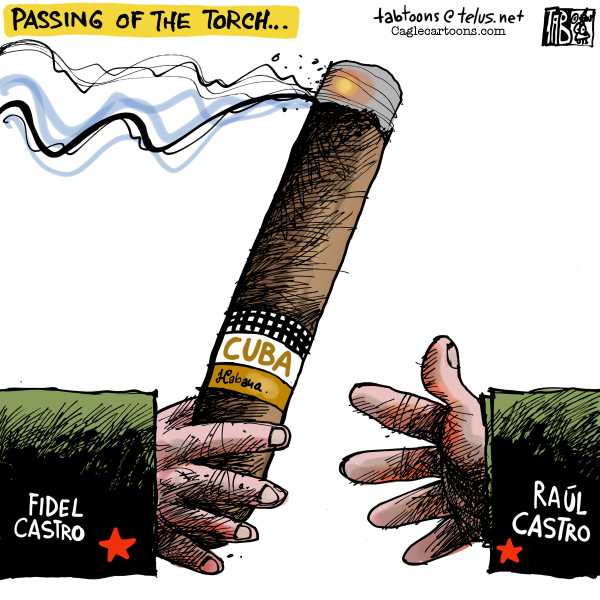 Editorial Cartoon by Tab (Thomas Boldt), Calgary Sun on Fidel Castro Steps Down